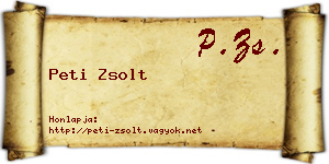 Peti Zsolt névjegykártya